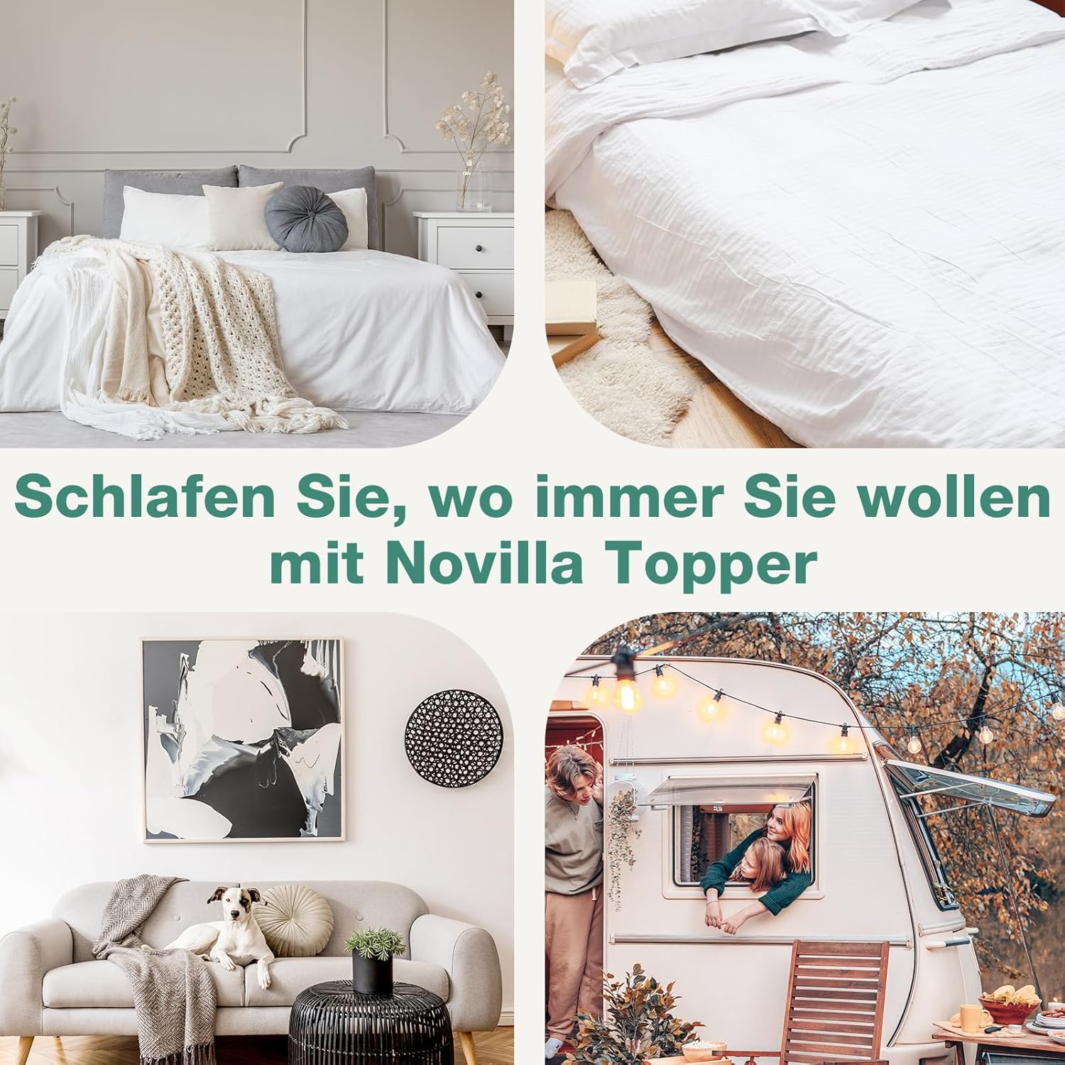 Novilla - Surmatelas Gel Mémoire - 160x190 - 5cm, Confort, Antidérapant