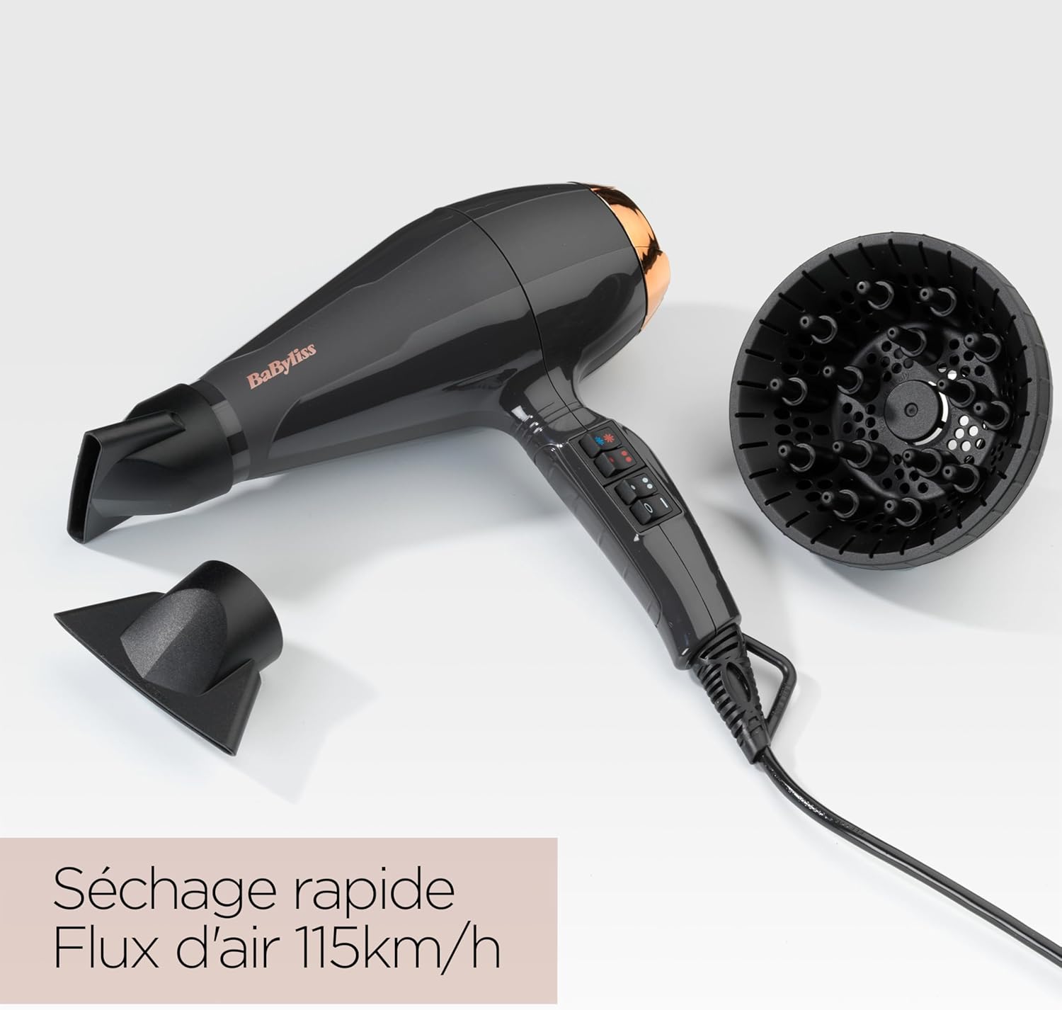 BaByliss - Air Pro, puissant 2200W, ionique, AC, diffuseur, 6719DE