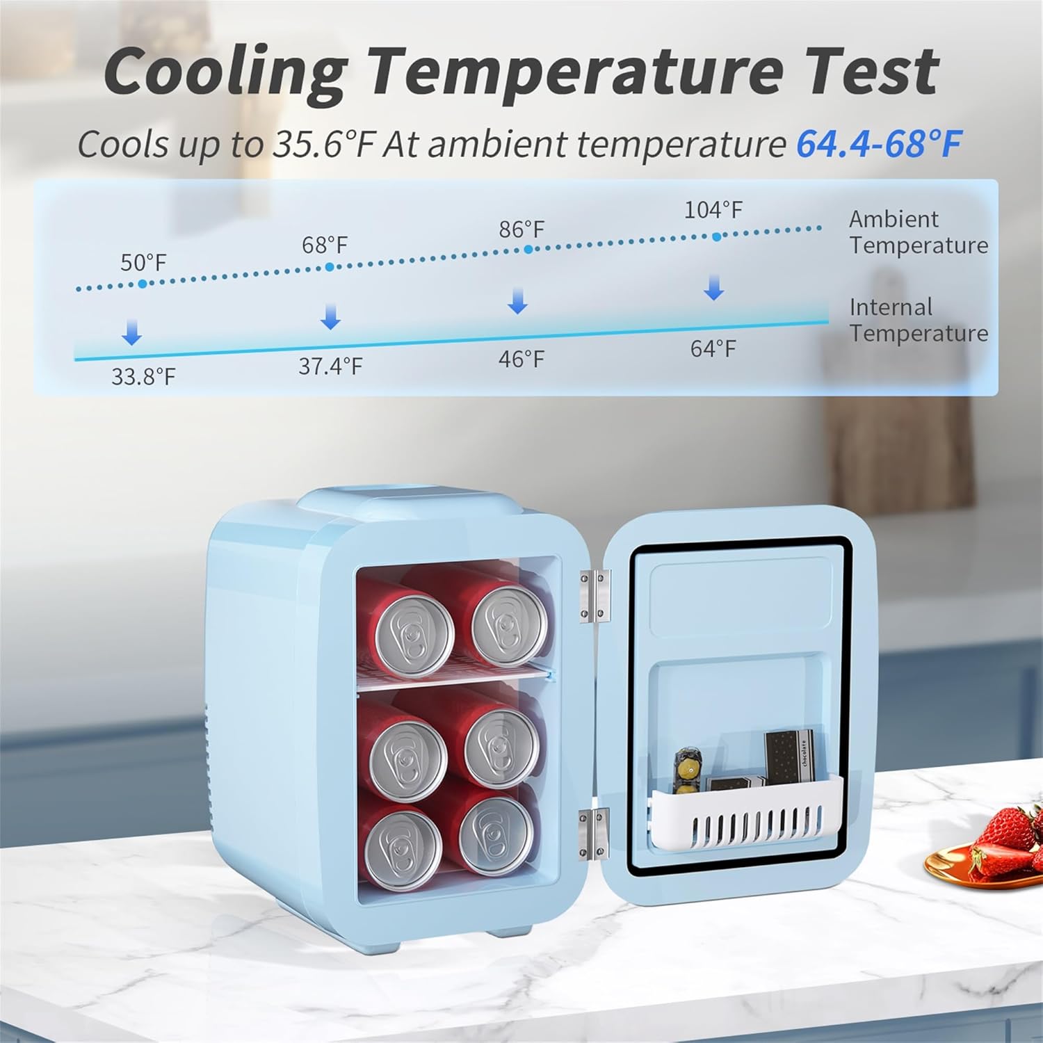 YASHE - mini réfrigérateur 4L - thermoélectrique, 220V/12V, refroidit ou chauffe