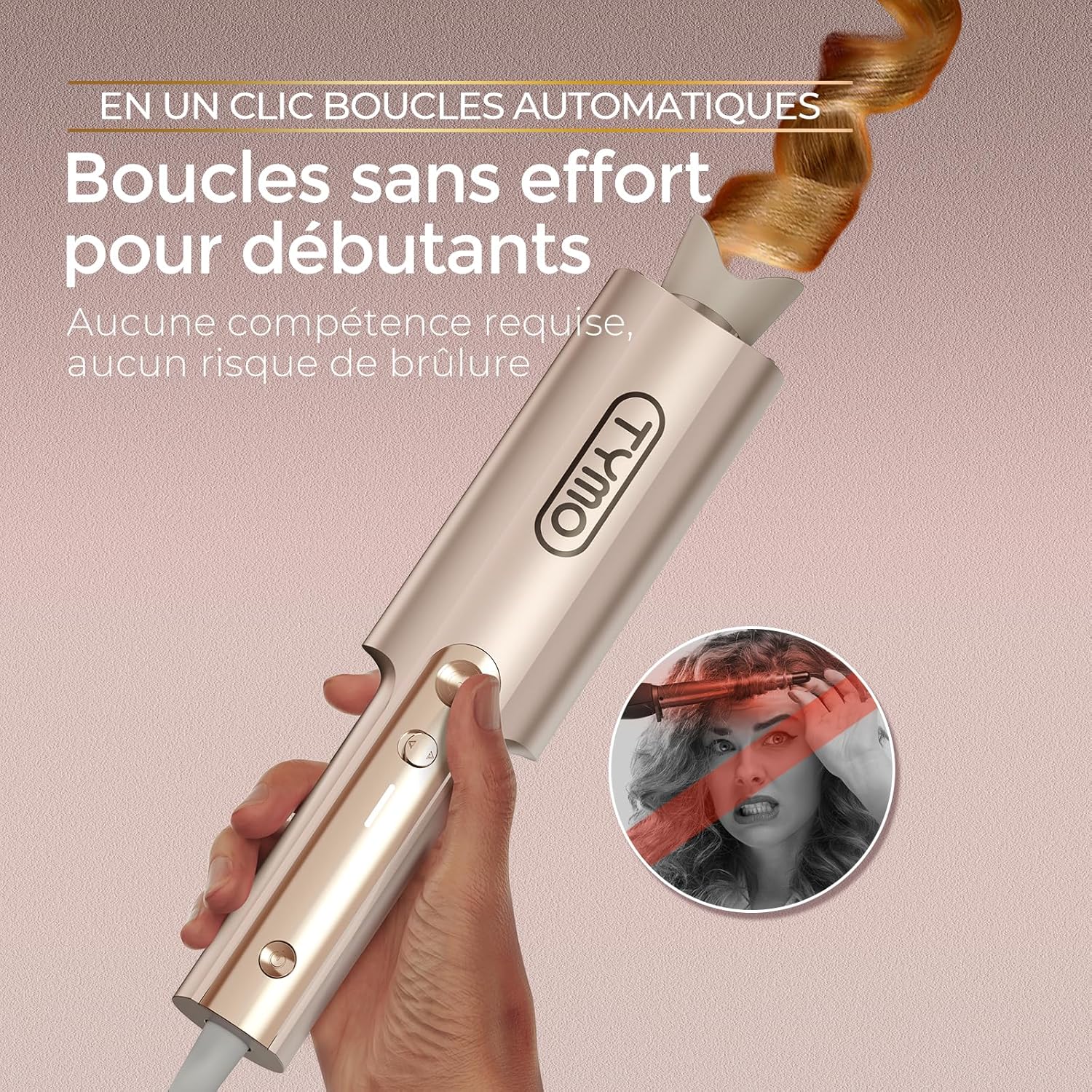 TYMO - Curlpro Plus - 32mm - boucleur automatique anti-brûlure, chauffage rapide
