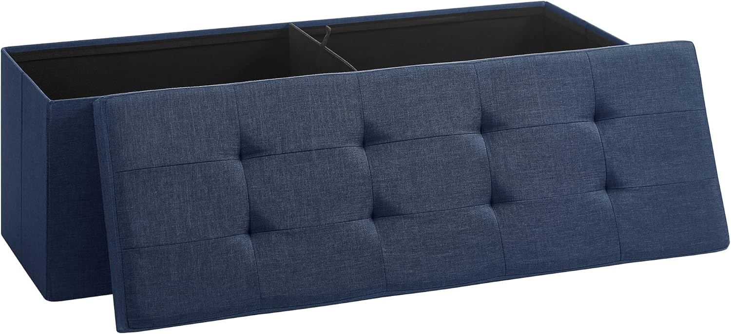 SONGMICS - Mazie Collection - 110 cm - banc pliable, rangement, bleu, LSF77IN