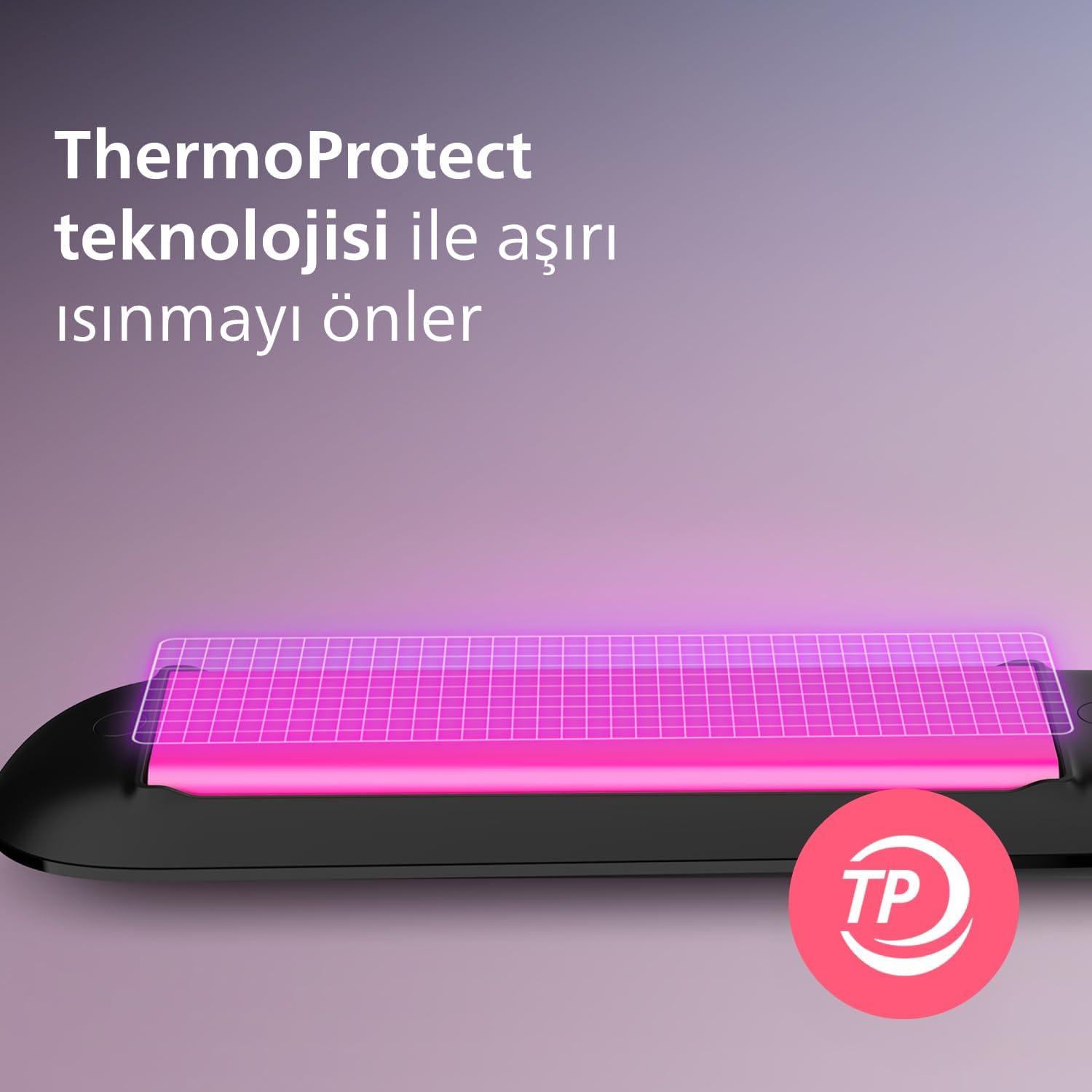 Philips - Lisseur Essential compact - Céramique/Kératine, Thermoprotect - BHS375/00