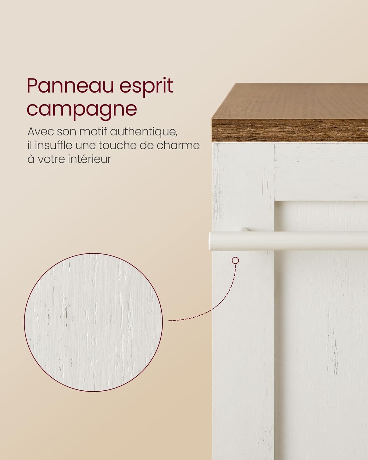VASAGLE - chariot de rangement 4 niveaux, 20x43,2x86,5 cm, roulettes, LRC051K01