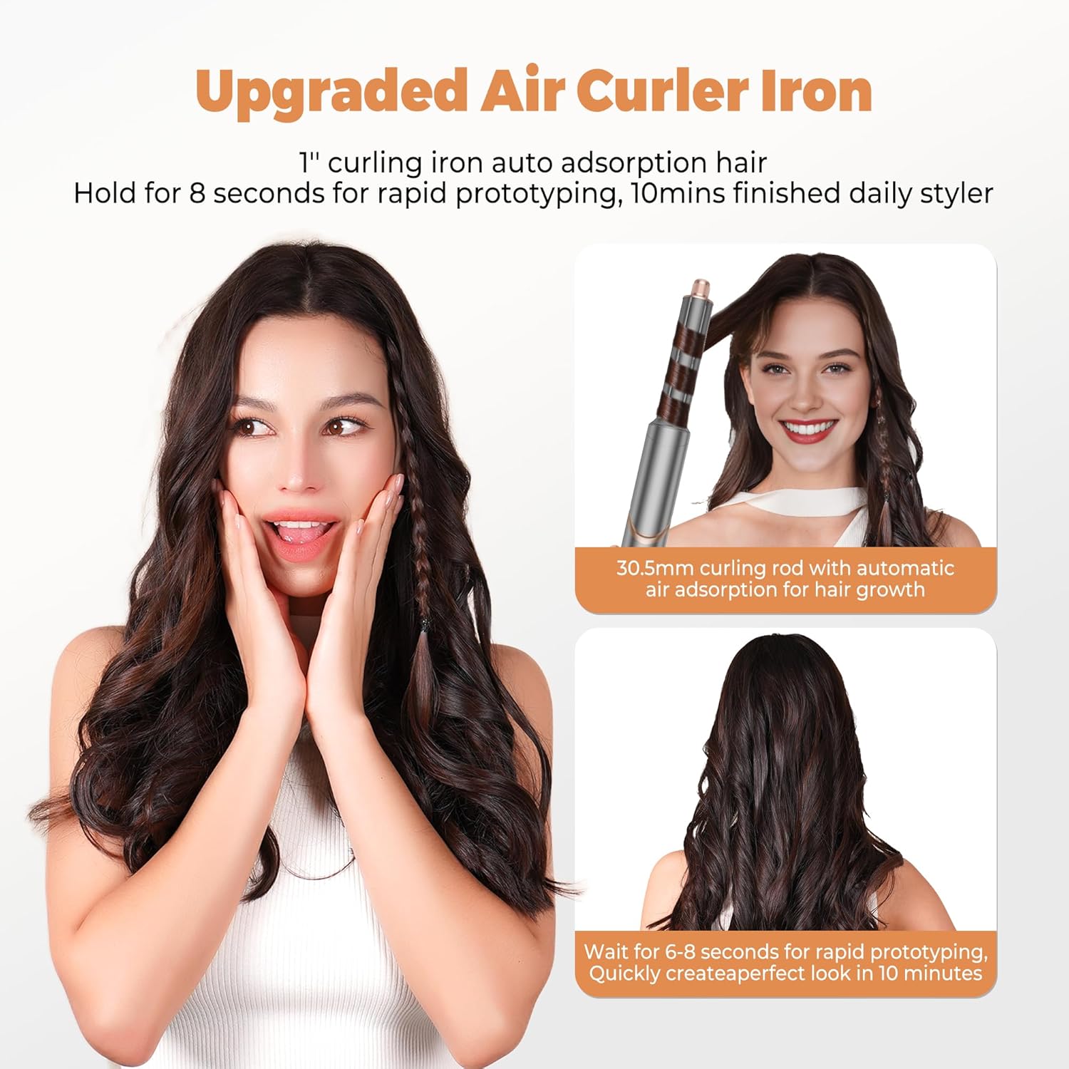 OKWRAP - Air Brush 6 en 1 - Styler multifonction, 110000 TR/MIN, accessoires voyage
