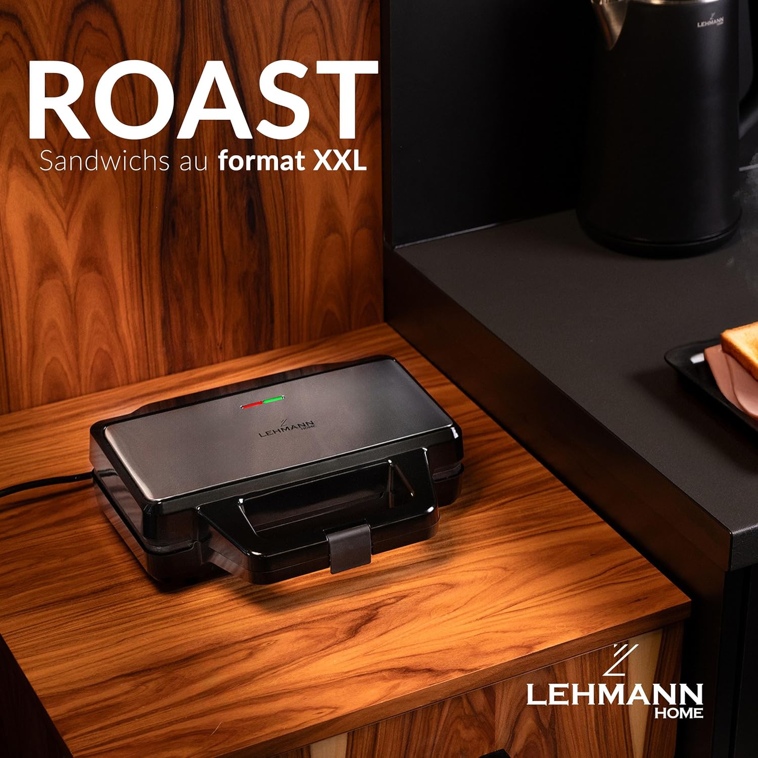 Lehmann - Croque Monsieur XL - plaques larges, antiadhésif, 1000W
