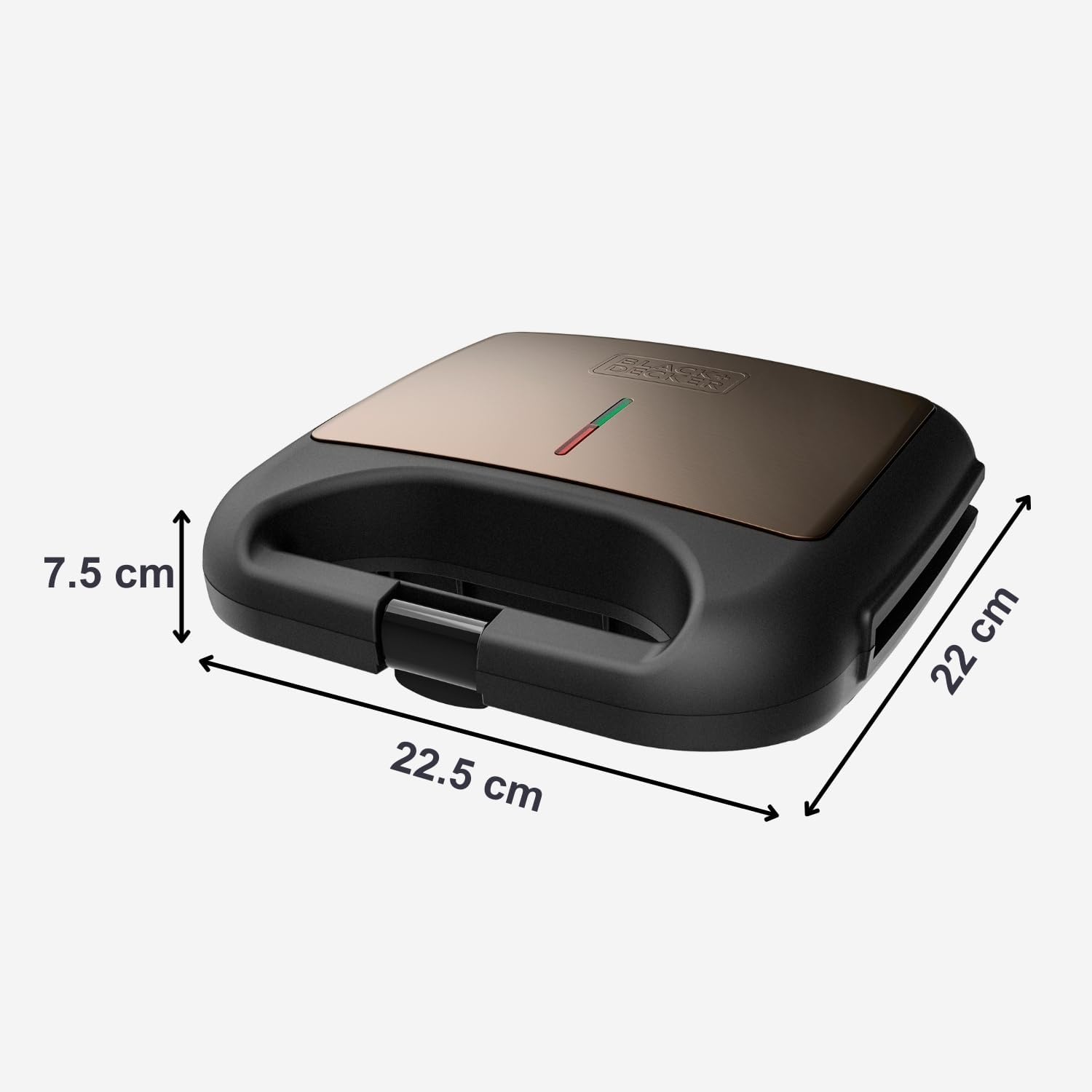 BLACK+DECKER - machine à sandwich compacte - 750W - plaques grill 21,5x12,5cm - antiadhésives - BXSA752