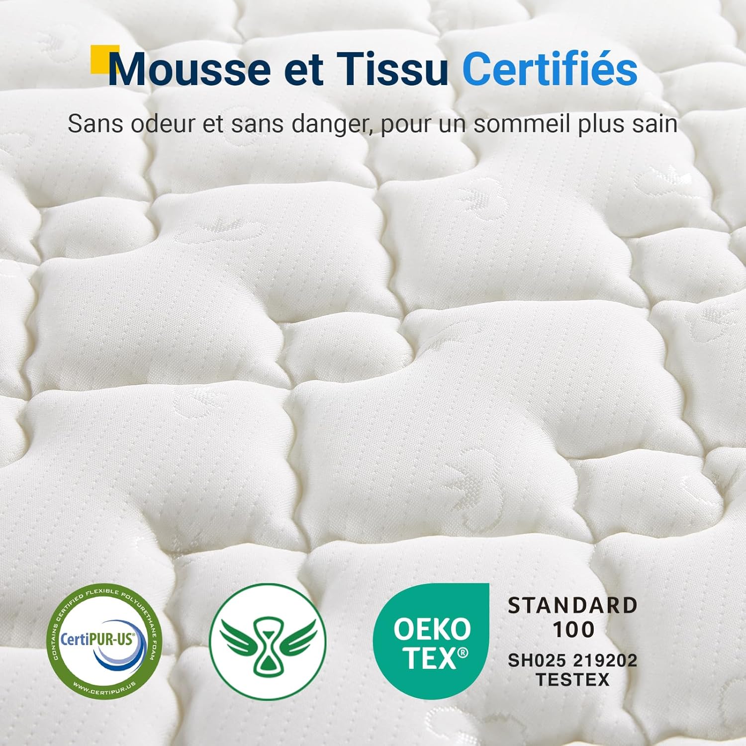 Avenco - Matelas ressorts ensachés 140x190 - 20cm confort et soutien