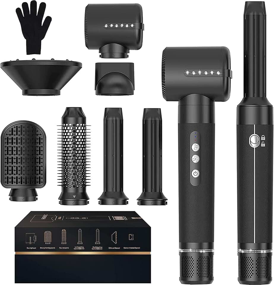 Brosse soufflante 7 en 1 - 10000 TR/MIN - 200M ions - diffuseur bouclés