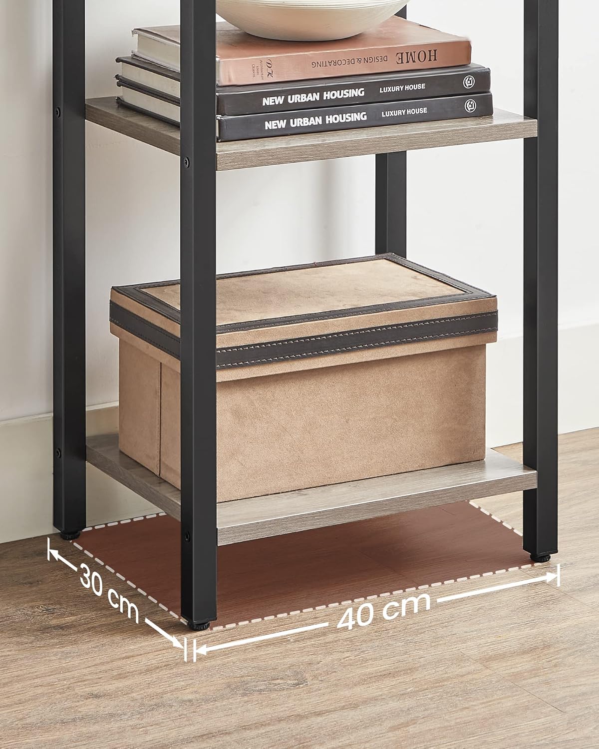 VASAGLE - étagère industrielle 5 niveaux 30x39,6x154cm, rangement LLS100B02