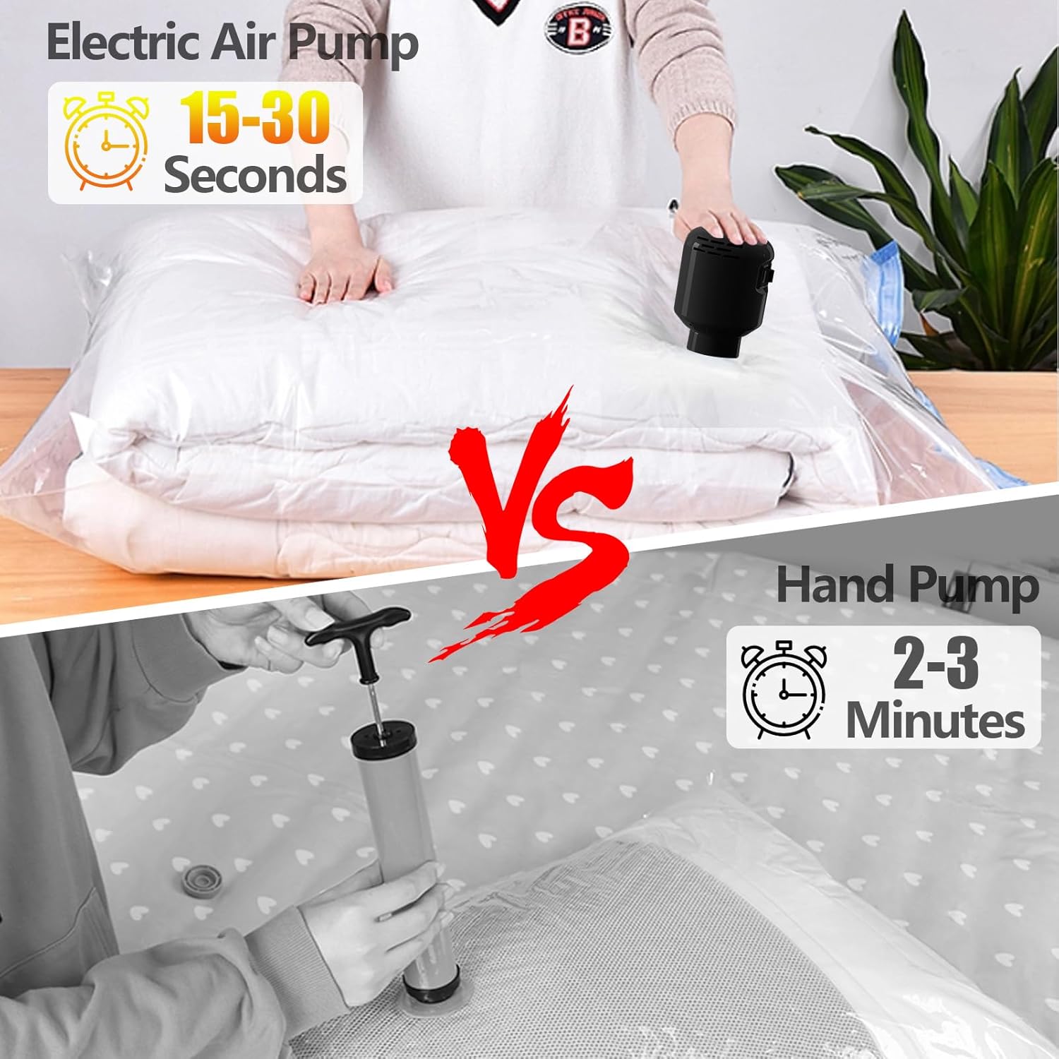 Pompe à air électrique portable 55W 220V, rangement vêtements BALCK
