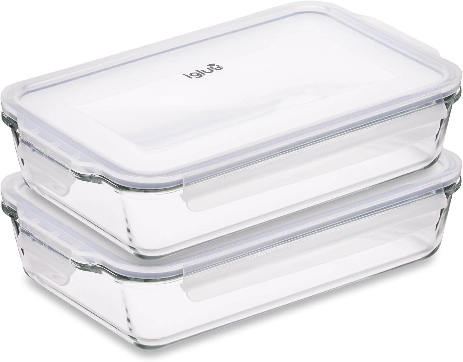 Igluu - Plat à lasagnes en verre - 2,2L - hermétique, micro-ondes, four, lave-vaisselle
