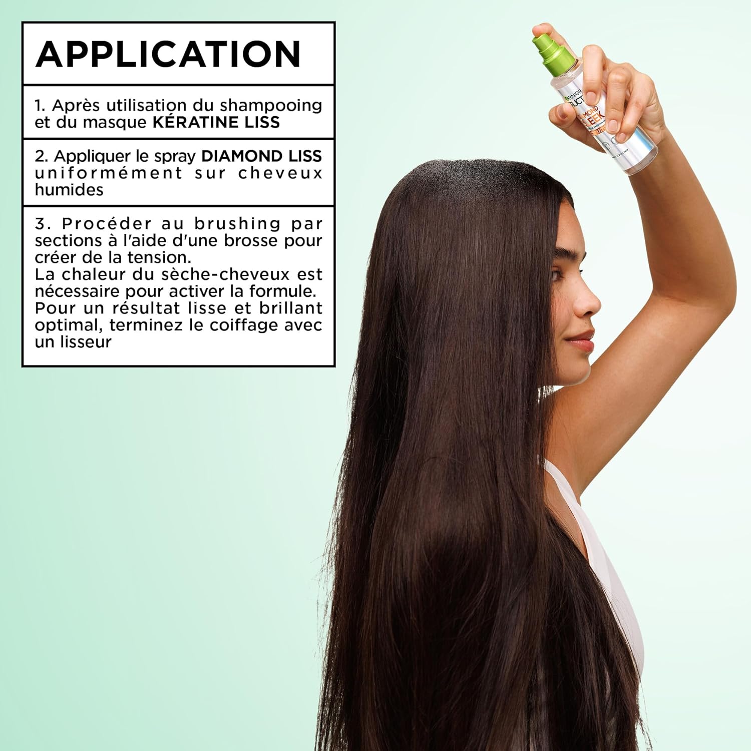 Garnier - Fructis Kératine Liss - routine 3 soins lissants, kératine végétale, huile d'argan, anti-frisottis
