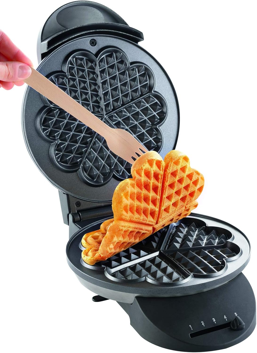 Tefal – Gaufrier cœur, plaques antiadhésives, 1000W, WM310D