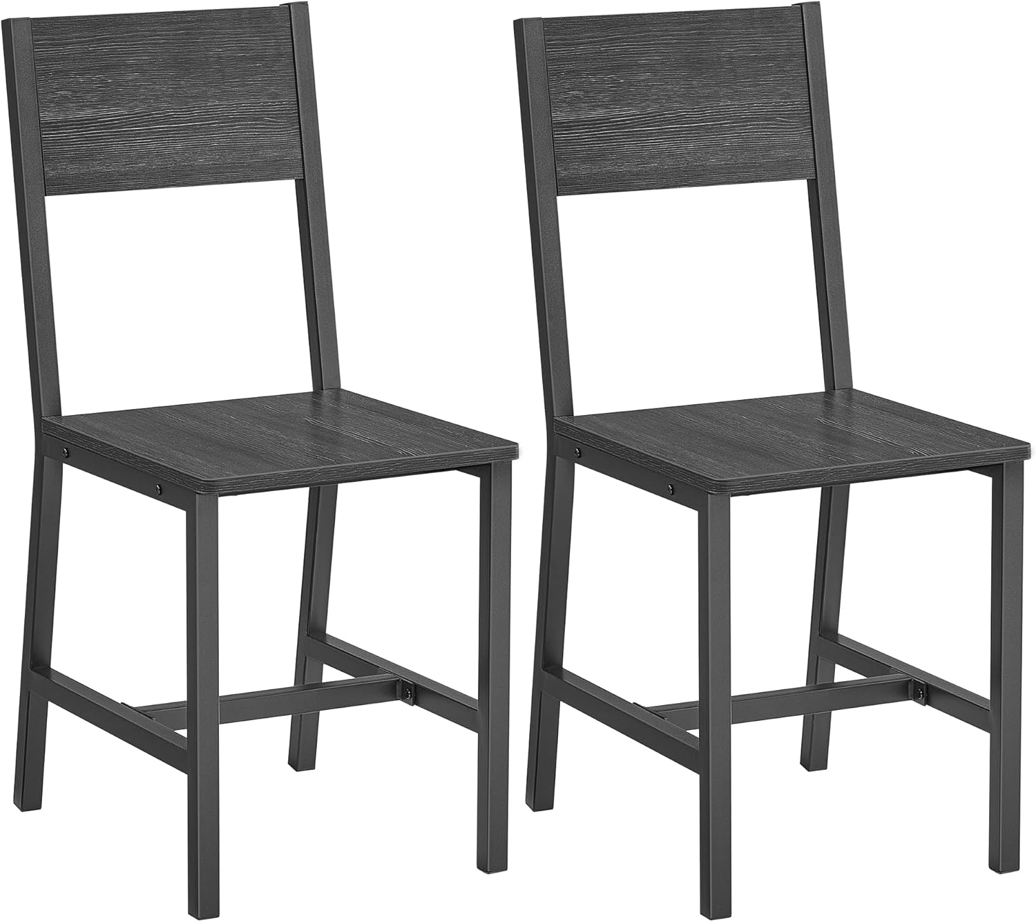 VASAGLE - chaise salle à manger (lot de 2) - acier -  gris/noir - style industriel - LDC092B04