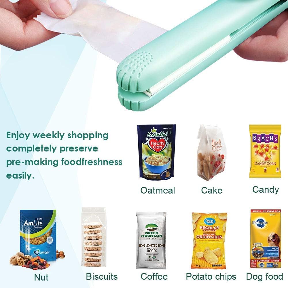 Scellant alimentaire portable - mini, étanche, feuille chauffante, vert