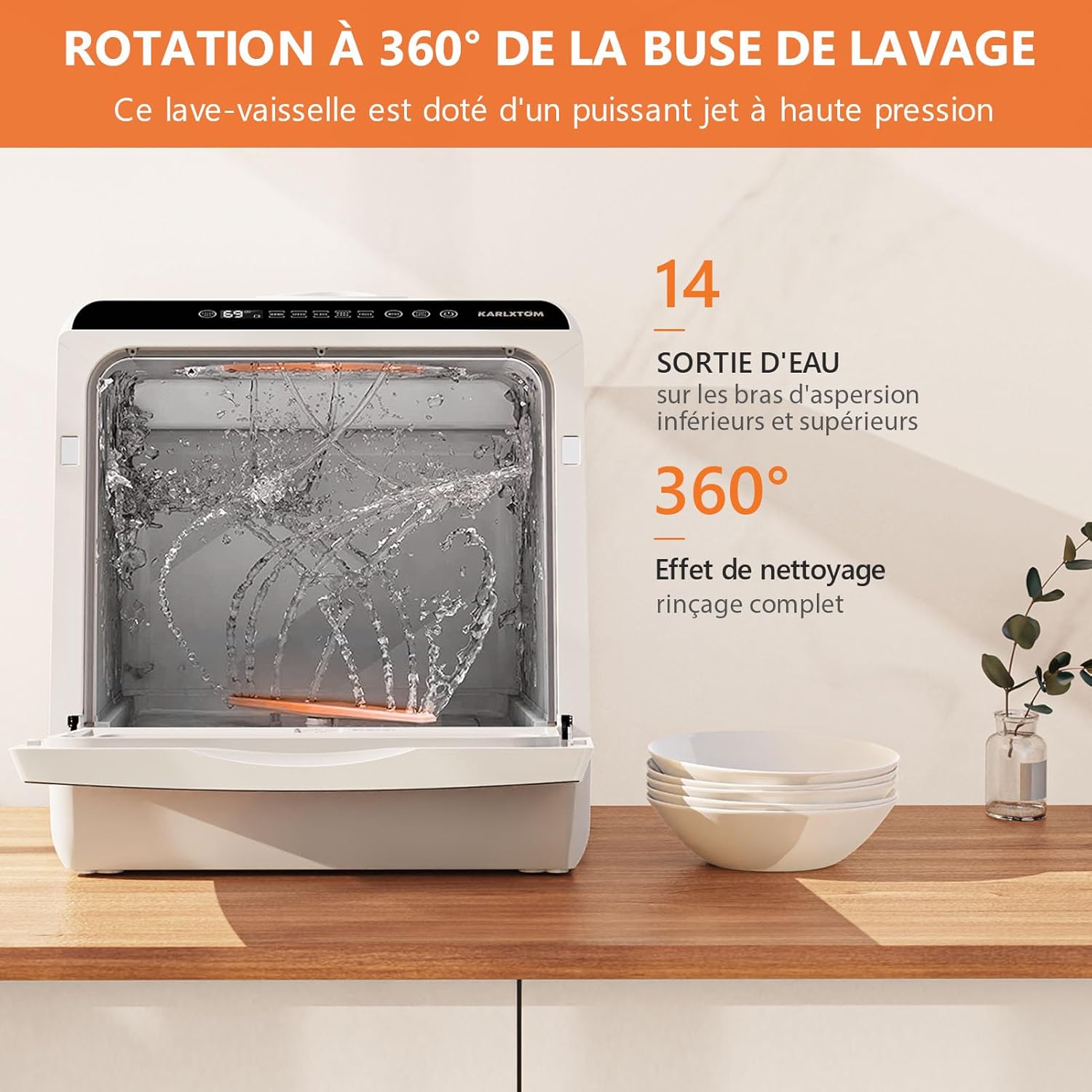 Karlxtom - 45 cm, 6 programmes, LED