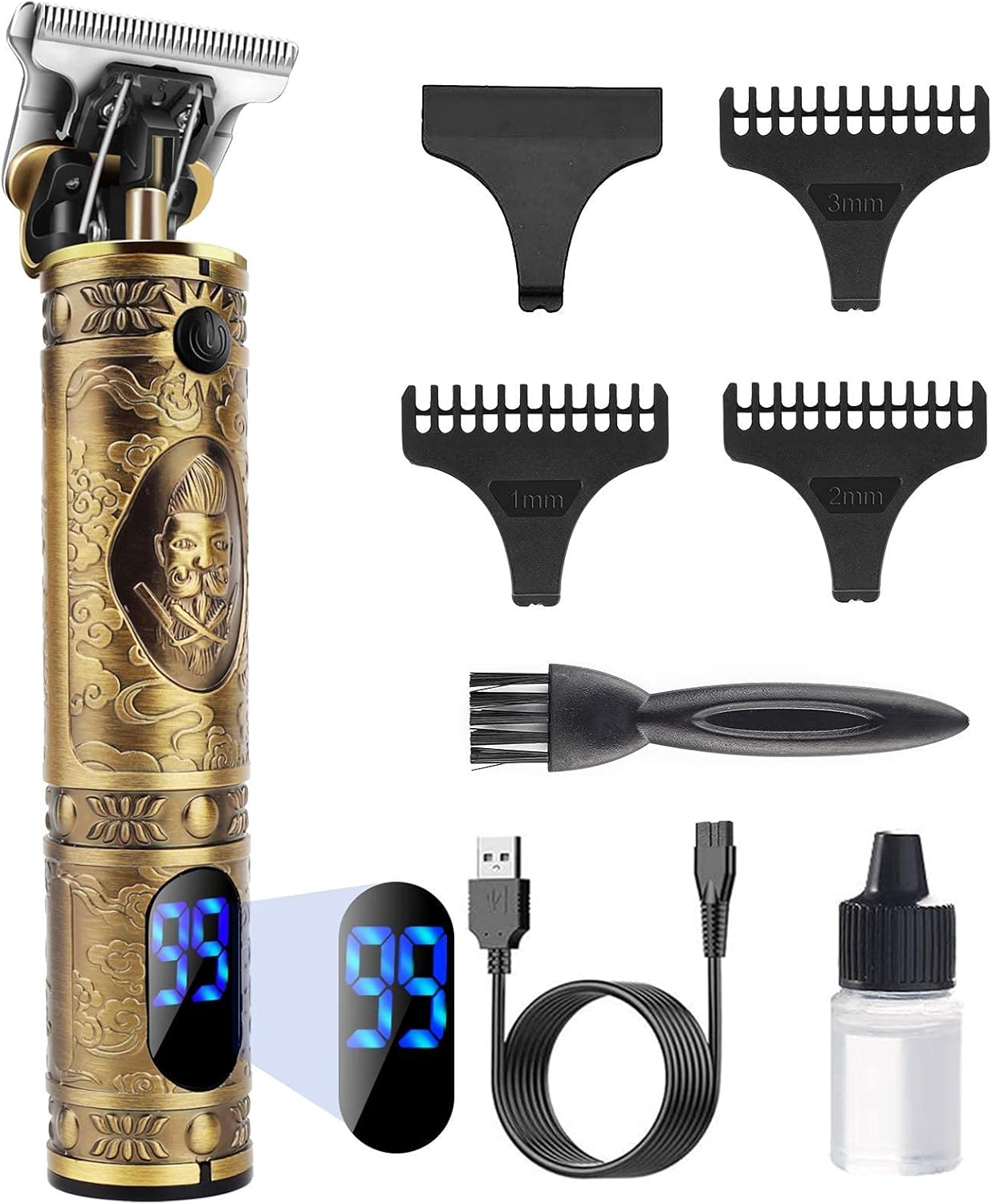 YiLFo - tondeuse cheveux homme pro, LED, sans fil, silencieuse, rechargeables, YiLFo
