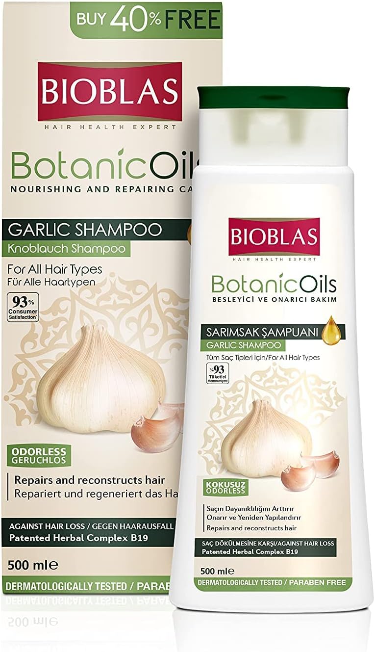 Bioblas - Shampoing à l’ail noir et ail - 1000ml + 500ml - fortifiant et revitalisant