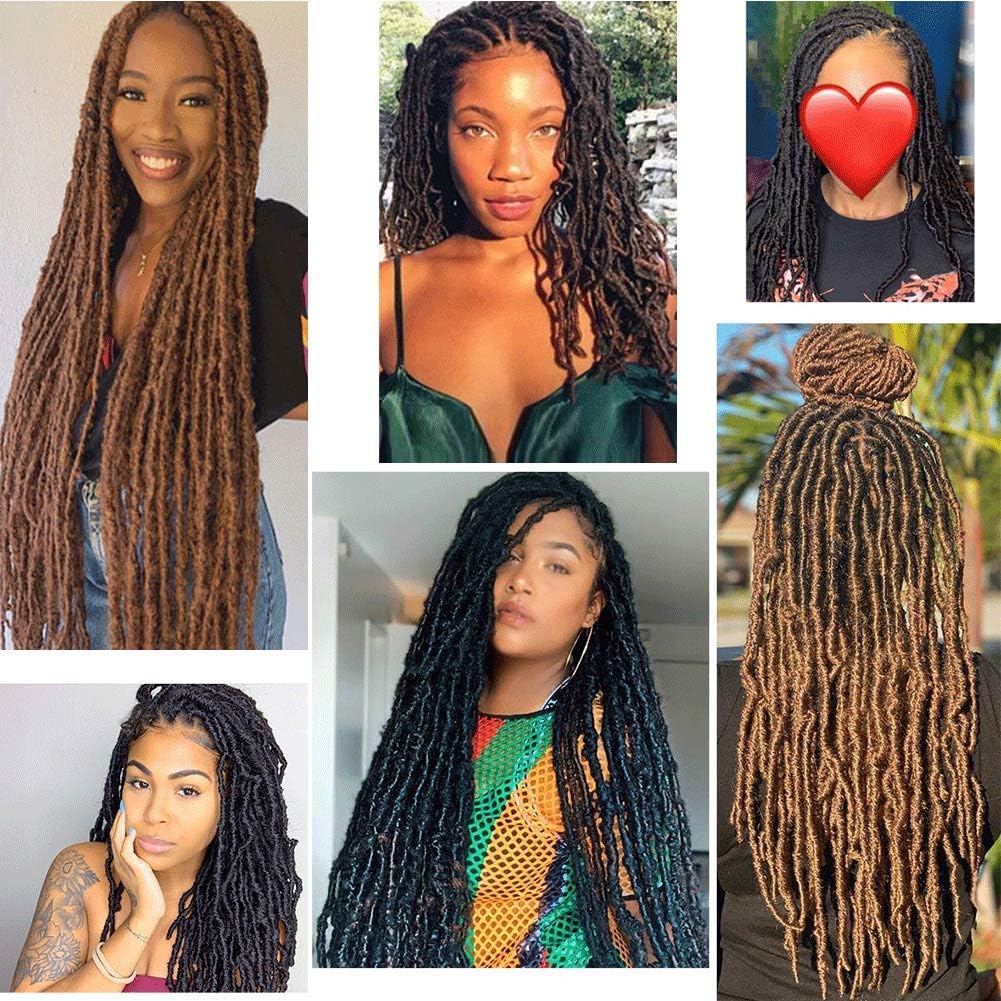 Xtrend - extensions Nu Locs naturelles, 45,7 cm, brun foncé, 12 mèches