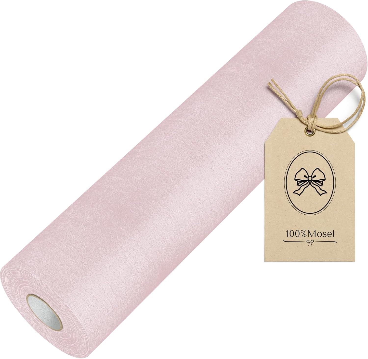 100%Mosel - Chemin de table non-tissé, blush rose - 30x2500cm - déco fêtes