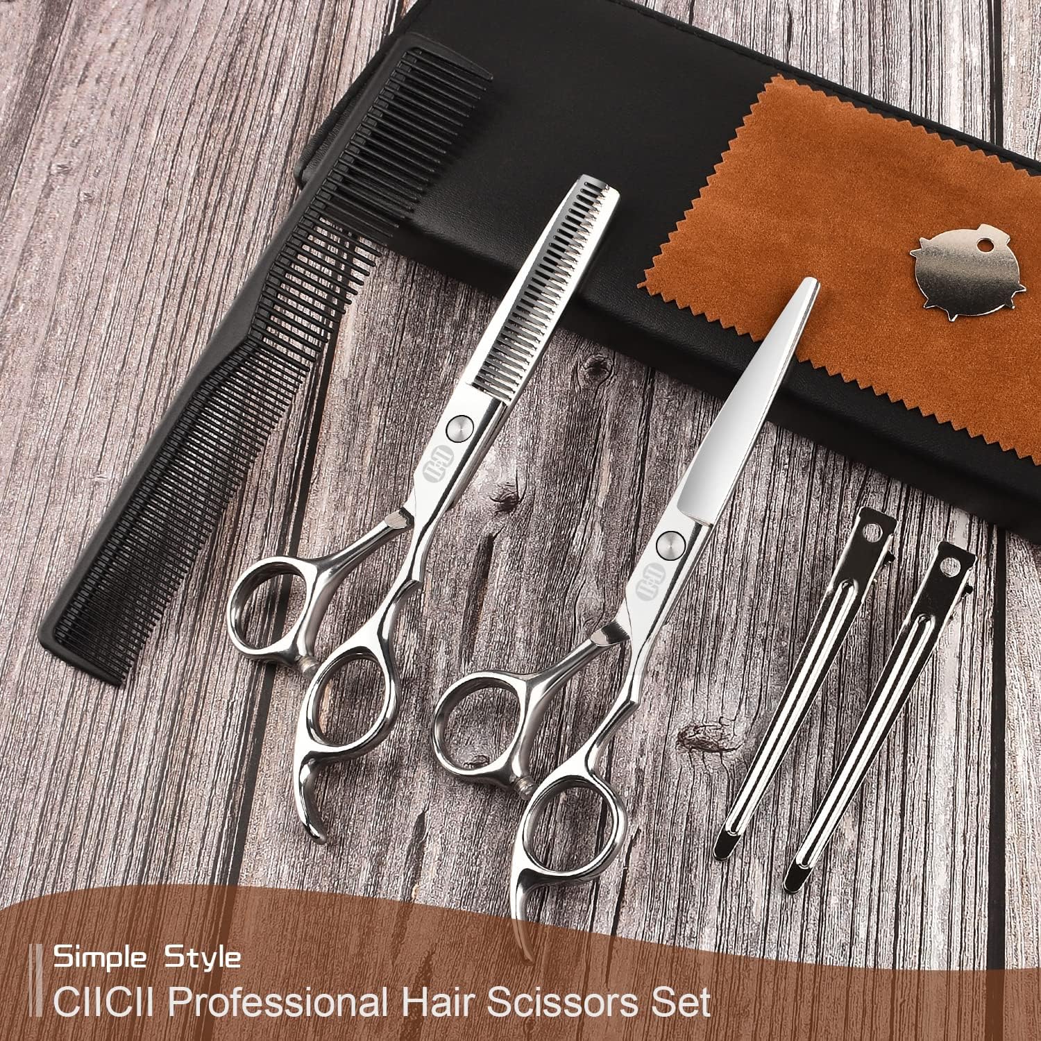 CIICII - Kit Ciseaux Professionnel - 6,7'' - Coupe & effilage cheveux