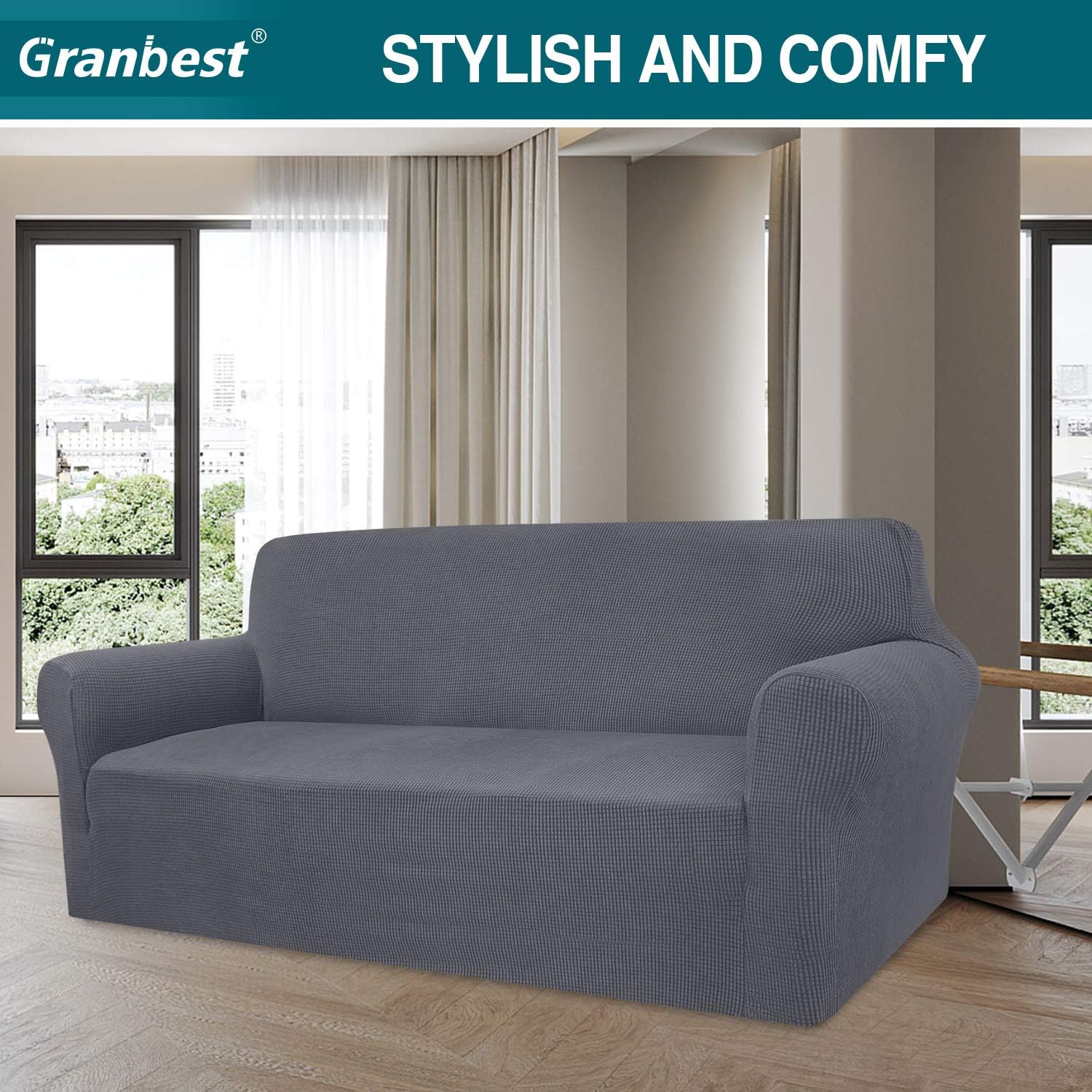 Granbest - housse canapé jacquard extensible - salon - protection animaux