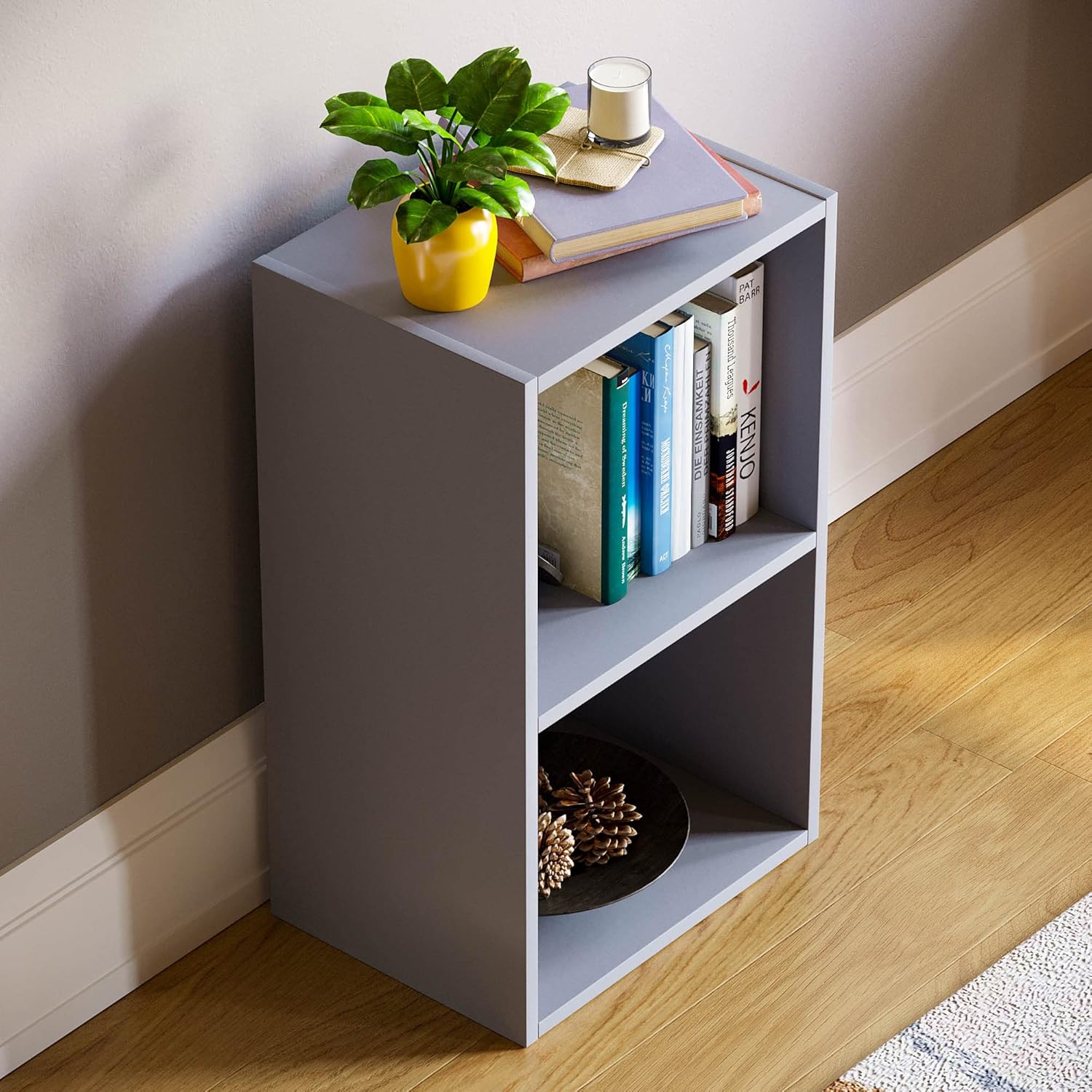 Vida Designs - Oxford 2 niveaux - 54x32x24cm - Bibliothèque moderne, gris