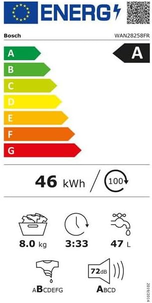 Bosch - Série 4 - lave-linge 8kg 1400trs/min - blanc - WAN28258FR