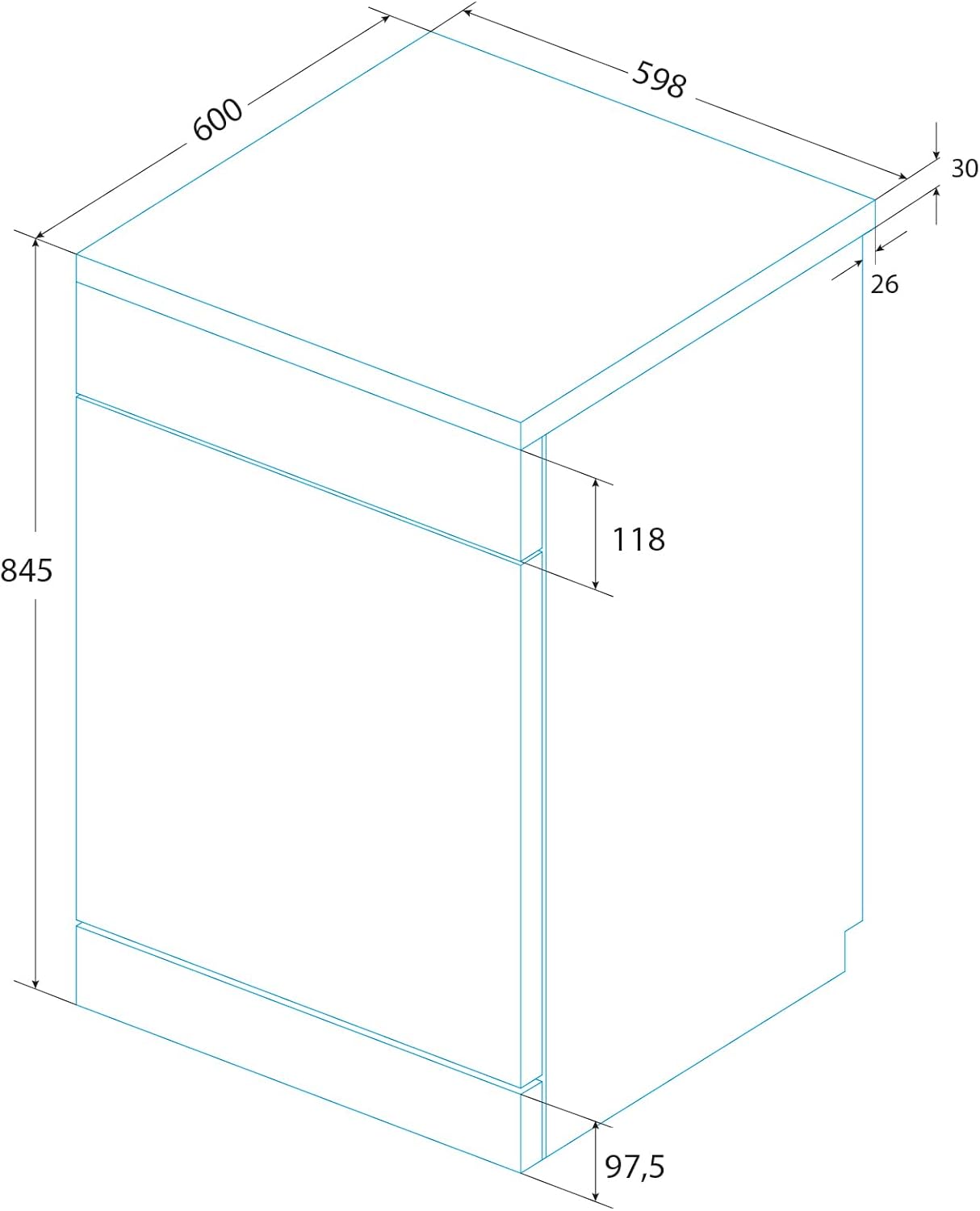 Edesa - 60 cm - 6 programmes, blanc