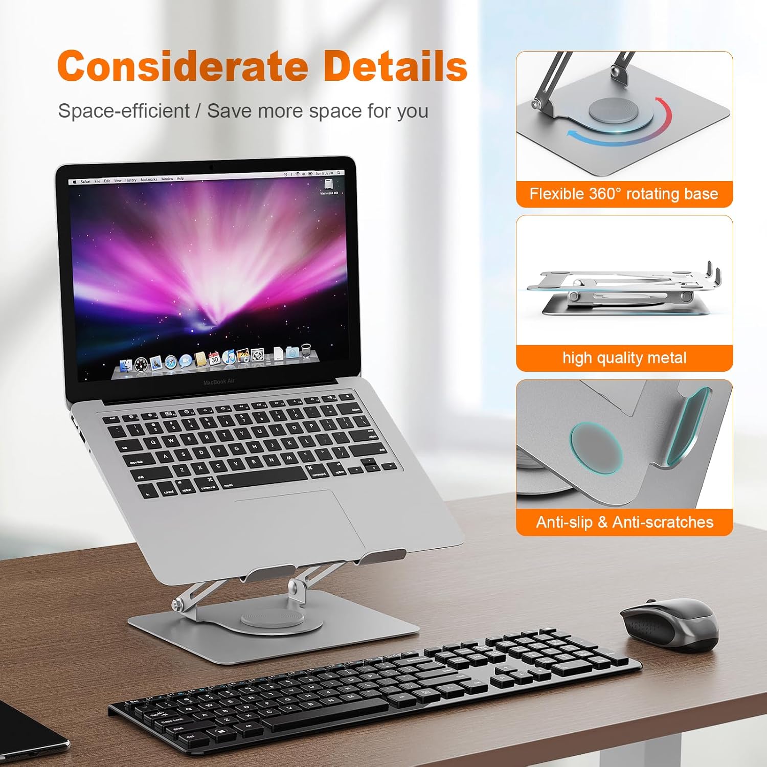 GRIFEMA - Support Ordinateur Rotatif 360°, Réglable, 11-17