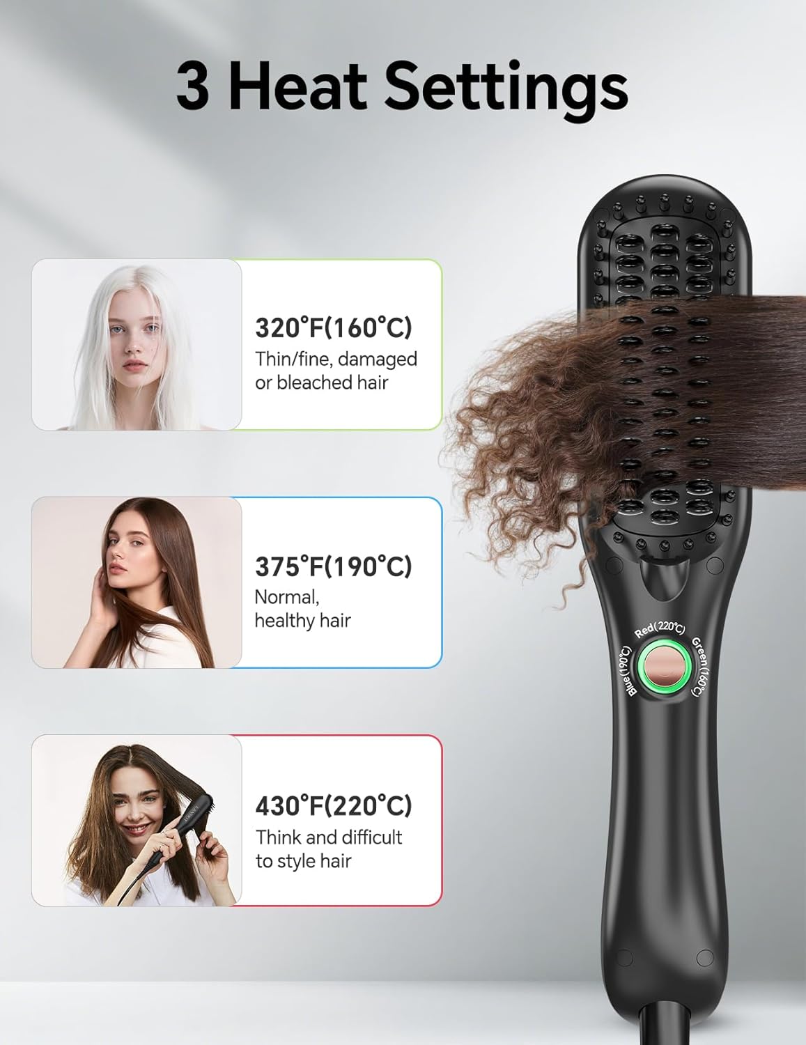 LANDOT - Mini Brosse Lissante - Compacte - Céramique ionique, cheveux courts à mi-longs, portable