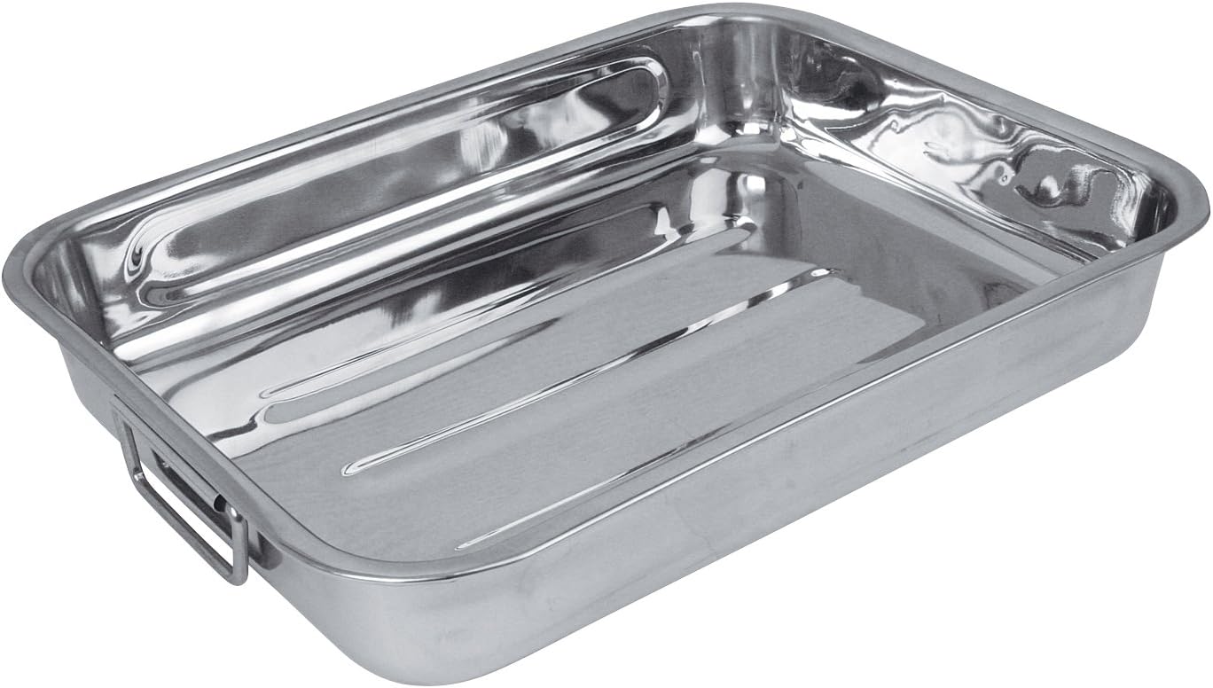Crealys - plat à four inox - grande capacité, robuste - 500534