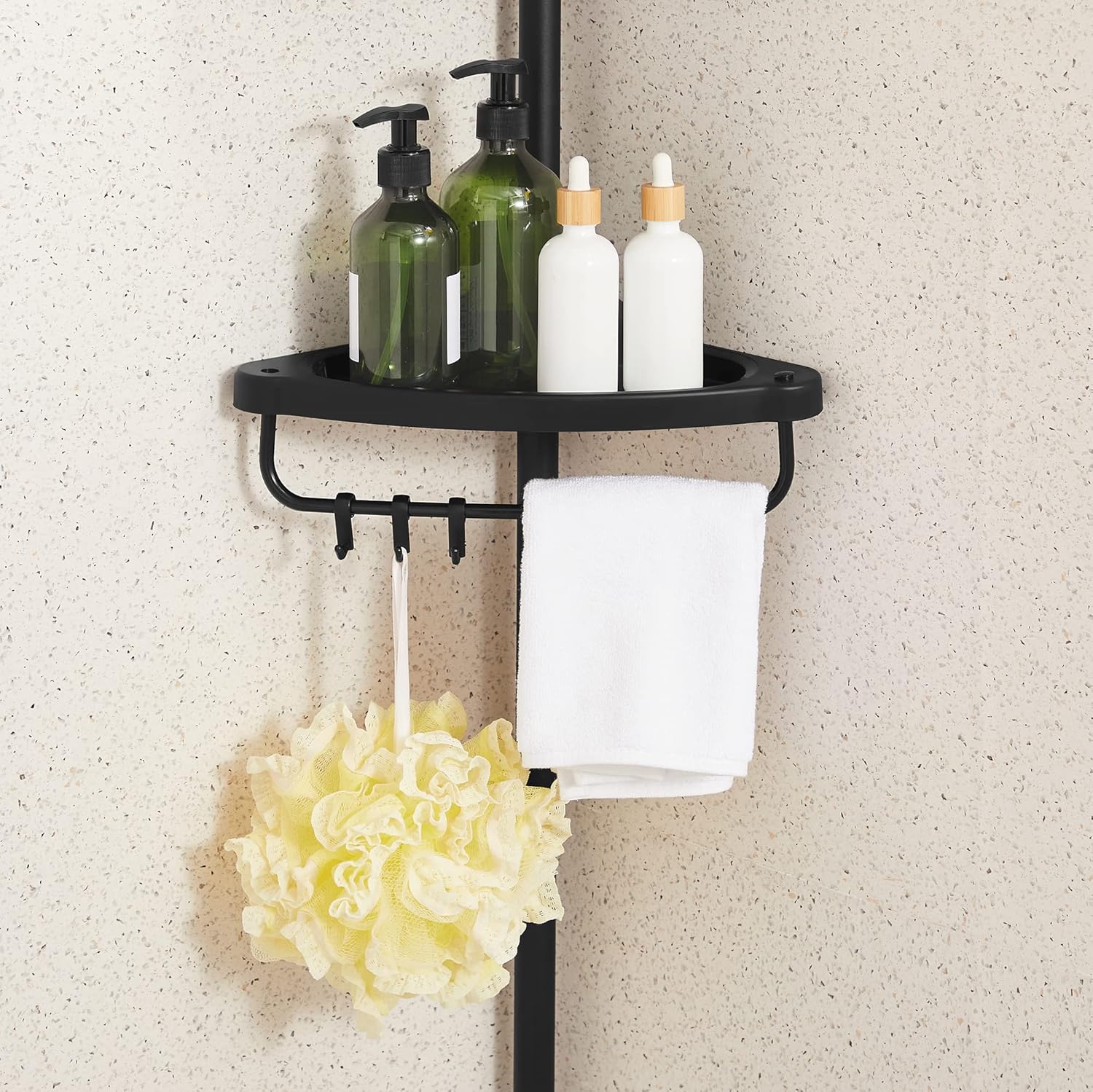 SONGMICS - étagère télescopique 85-305 cm - 4 niveaux réglables - rangement salle de bain - BCB001B01