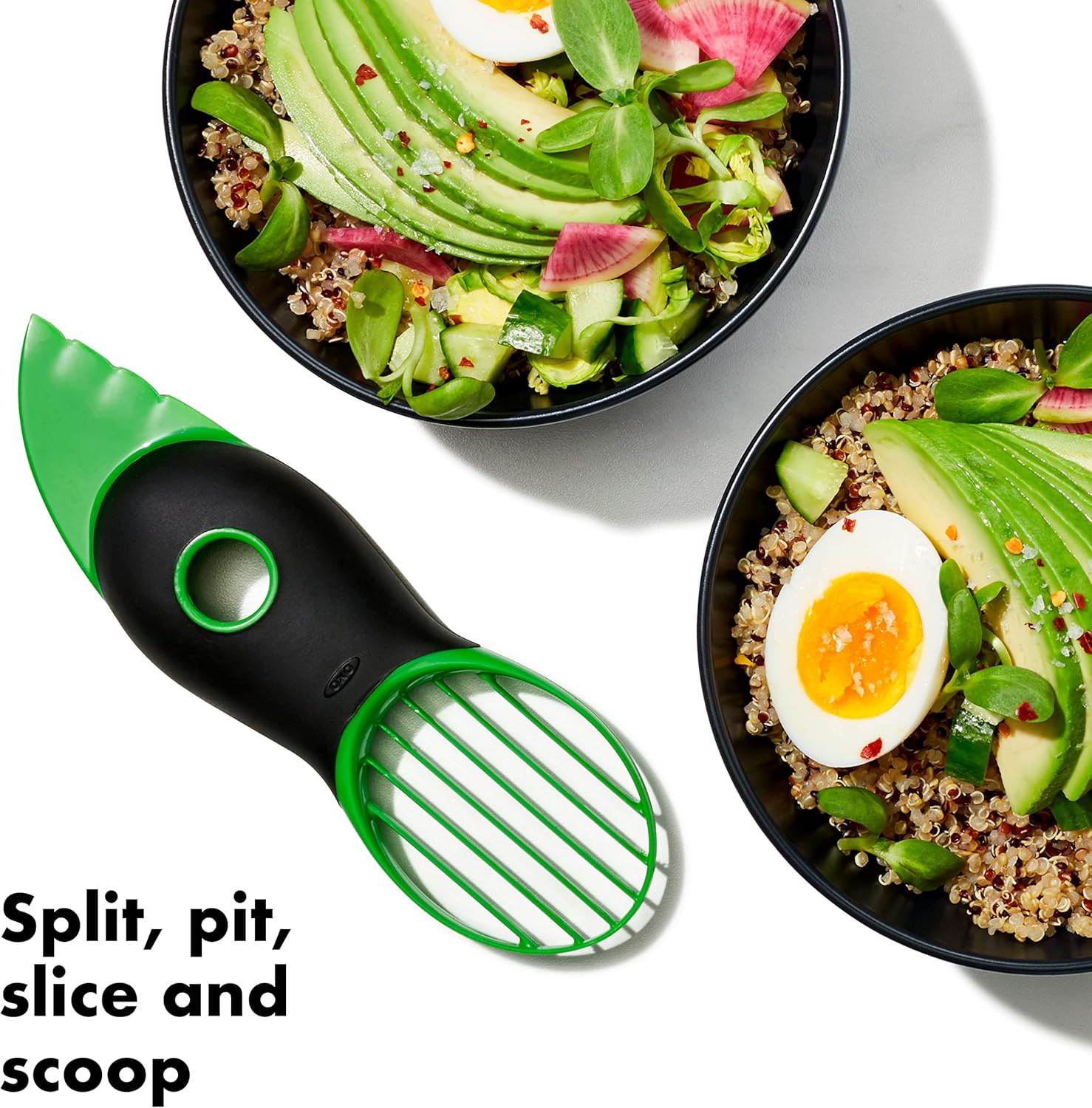 OXO - Good Grips 3 en 1 - Coupe avocat, lame dénoyauter, trancheuse