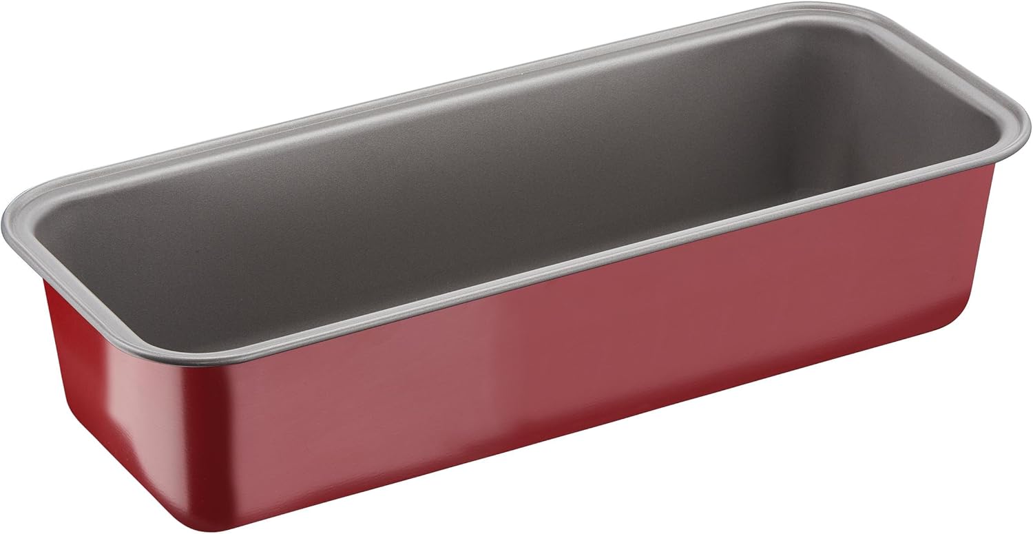 Tefal - Delibake moule à cake, 30 cm, acier carbone rouge J1640114