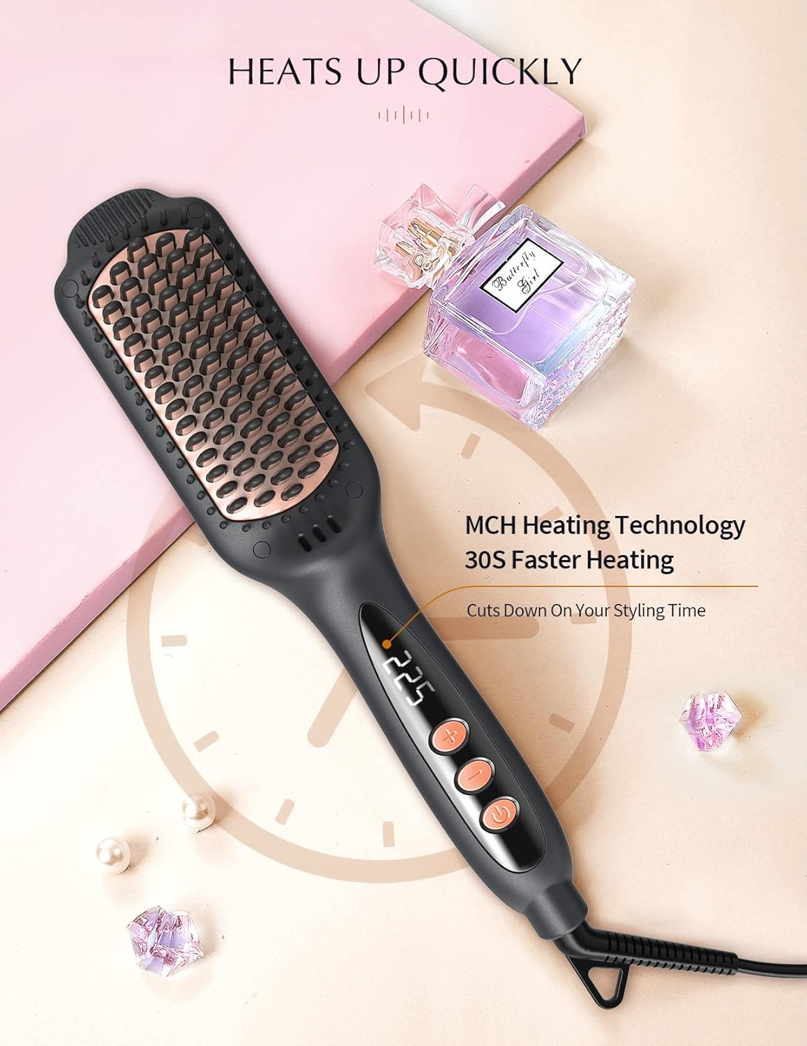 LANDOT - Brosse lissante ionique - céramique - spéciale cheveux crépus