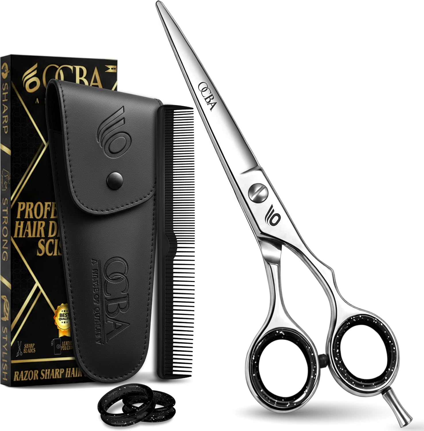 Ciseaux de coiffure - 6 pouces - inox, coupe précise, usage mixte