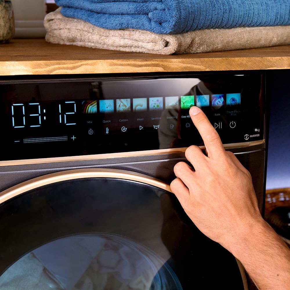 Cecotec - lave-linge 8kg, 1400 tr/min, écran 10,3