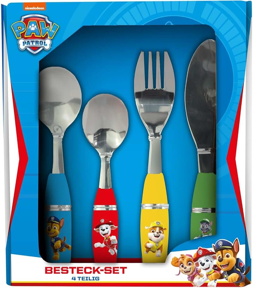 Ensemble de couverts enfant - 4 pièces inox, poignées plastique - p:os 33792