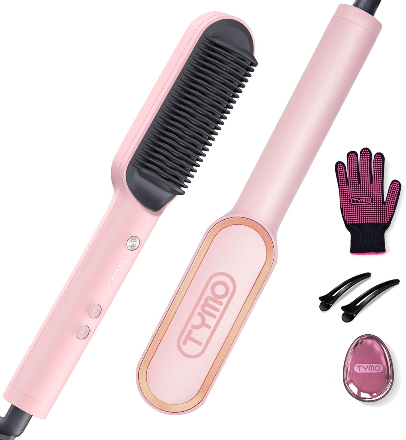 TYMO - Brosse lissante anneau, 5 températures, chauffe rapide, anti-brûlure
