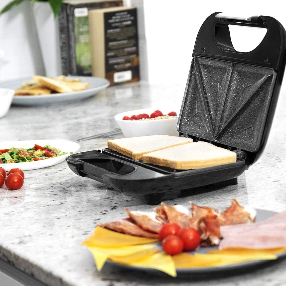 Cecotec - Rock'n Toast Fifty-Fifty - 2 sandwichs - 750W, revêtement antiadhérent
