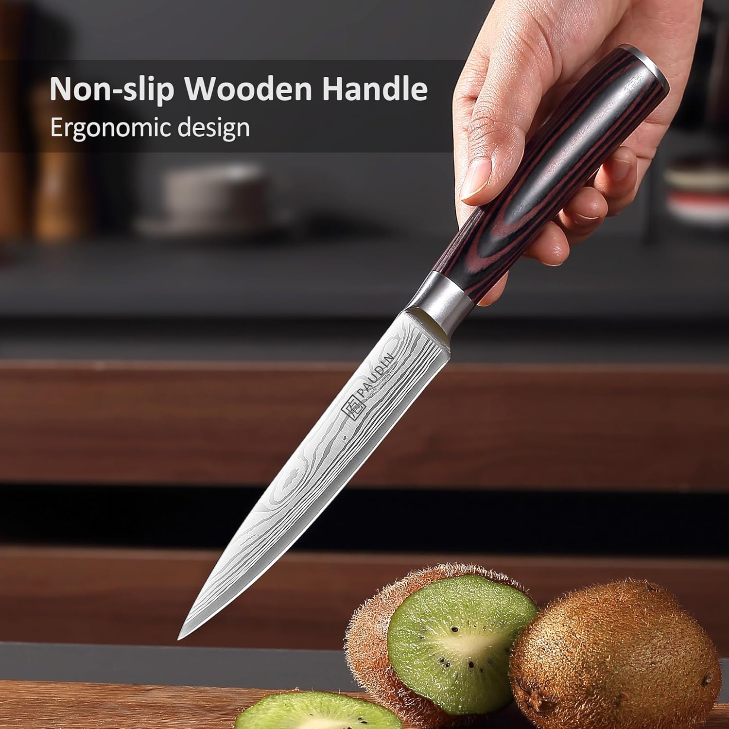 PAUDIN - Couteau Chef Pro - 24cm - Inox, manche bois, cuisine polyvalente