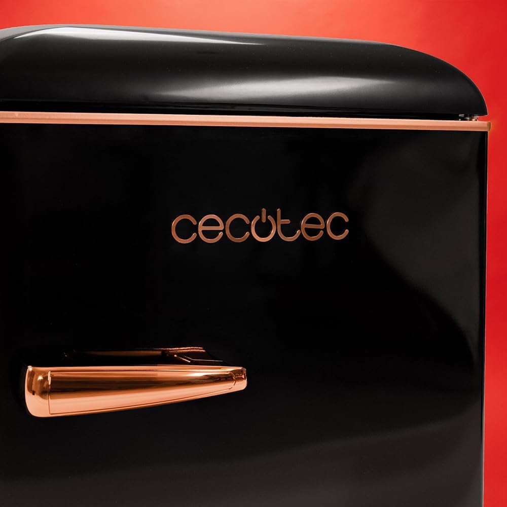 Cecotec - Bolero CoolMarket Origin 110 - 110L - rétro, classe E, Icebox, LED, poignées chromées