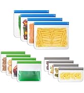 Vicloon Sac Congelation Reutilisable,12pcs Sac Stockage Nourriture Réutilisables,PEVA Sac de Cons...