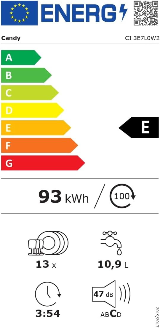 Candy - lave-vaisselle série CI3E7L0W2 - 60 cm - éco, silencieux, CI3E7L0W2