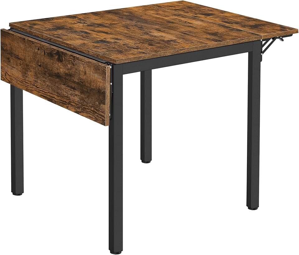 VASAGLE - Table pliante extensible 2-4 pers. - compacte, bois métal - KDT077B01