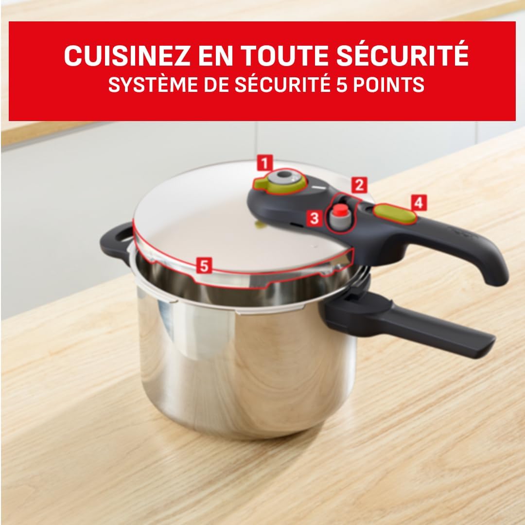 Tefal - Secure 5 Neo - 8L inox - induction, 2 programmes, 5 sécurités, P2534438