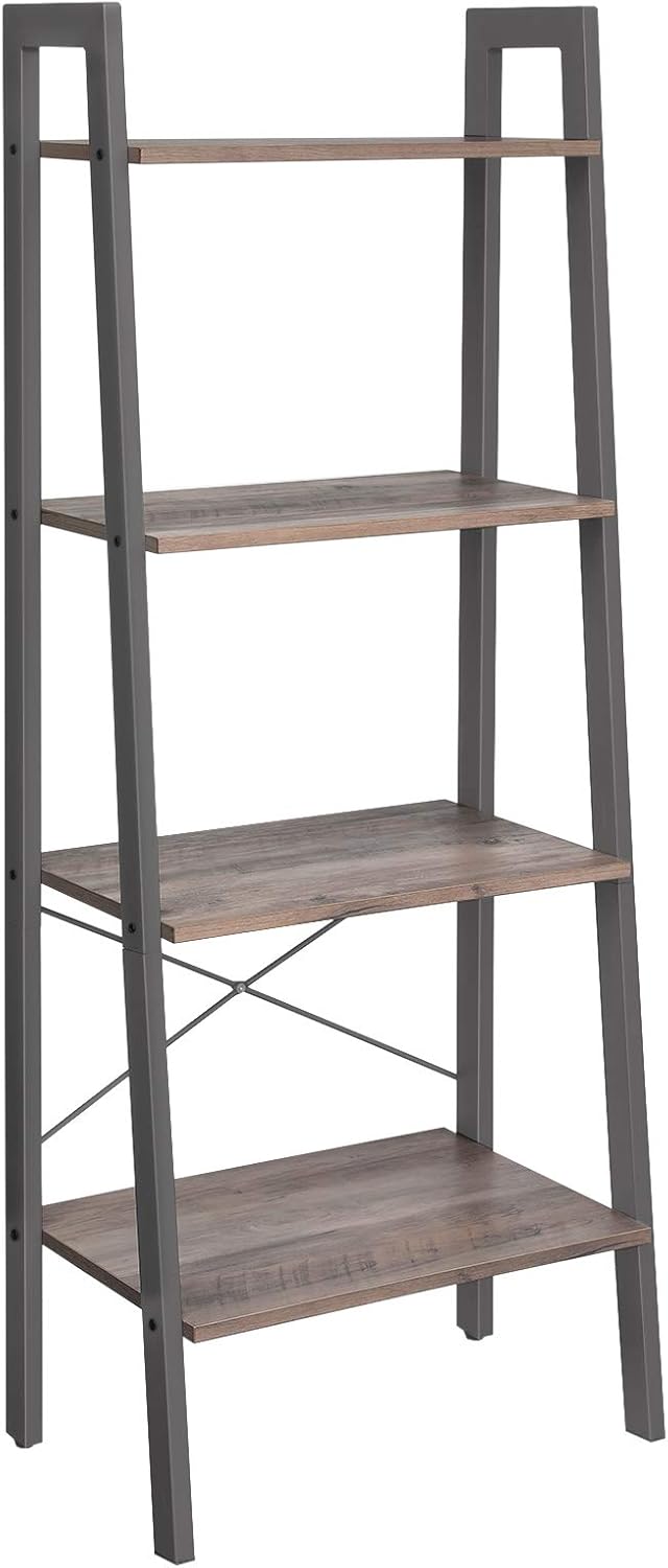 VASAGLE - étagère 4 niveaux style industriel, acier, 56x34x137,5 cm, LLS44MG