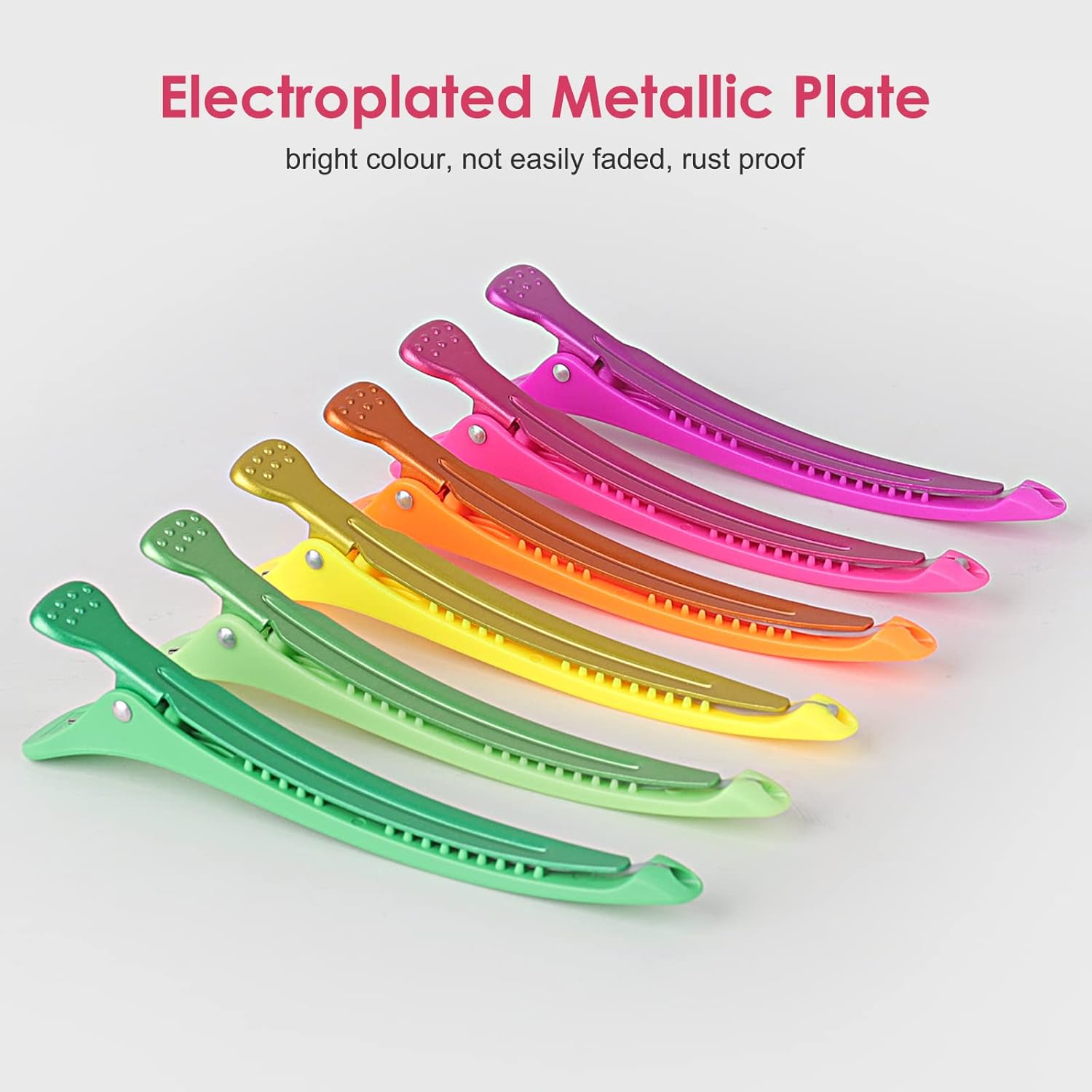 AIMIKE - pince cheveux crocodile série néon - 6pcs - antidérapantes, sans trace, usage professionnel.