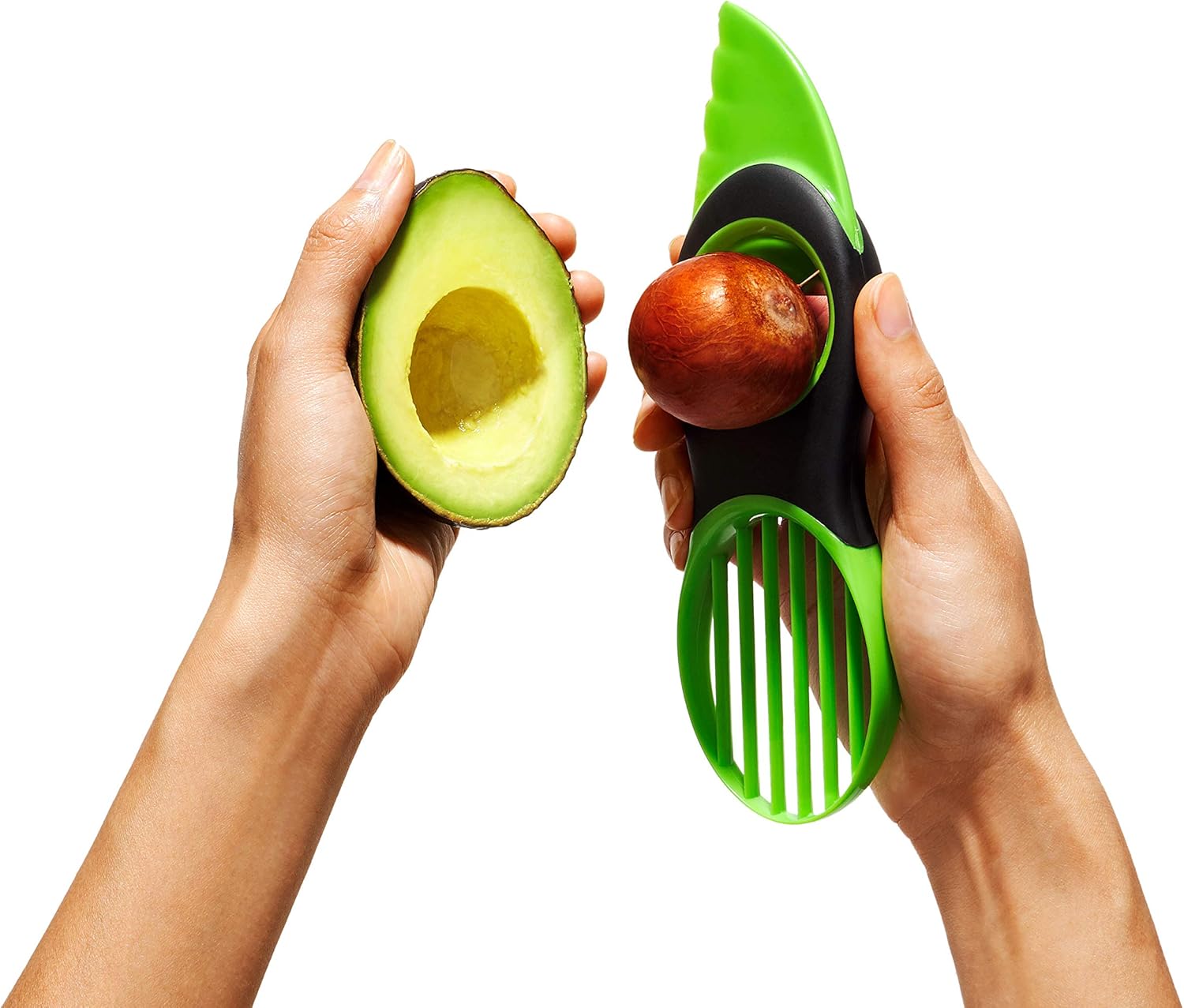 OXO - Good Grips 3 en 1 - Coupe avocat, lame dénoyauter, trancheuse